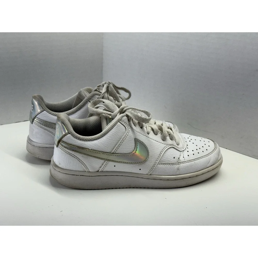 Nike Women's Size 6 Court Vision Low‎ White/Iridescent sneakers - CW5596-100